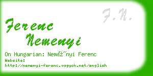 ferenc nemenyi business card